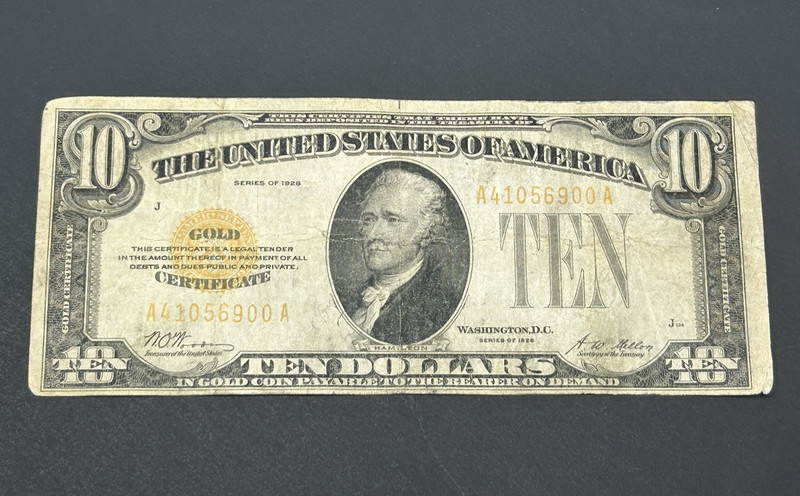 1928 $10 Gold Certificate Note US Bill LOW Shipping!!!