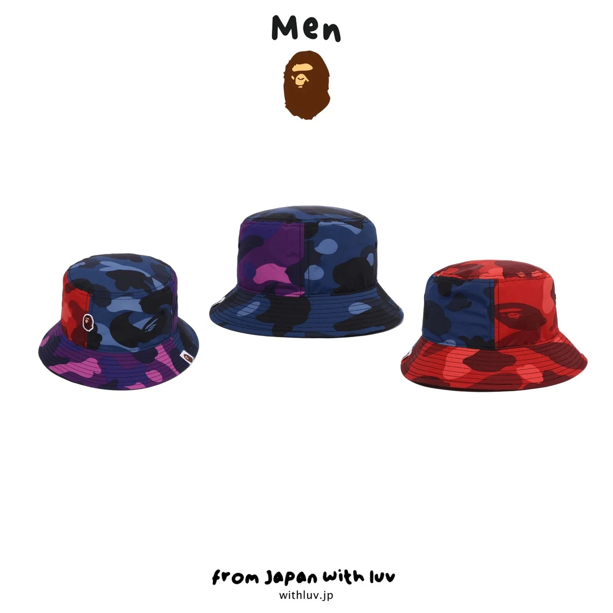 A BATHING APE バケットハット レッドカモ Mサイズ A Bathing Ape Bucket Hats for Men for sale - eBay