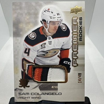 2024-25 UD Premier Gold Premium Patch Sam Colangelo RC /49 #135 Anaheim Ducks