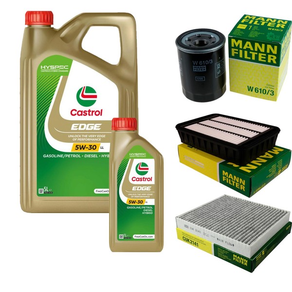 Inspektionskit Filter Castrol 6L ÖL 5W30 FüR Mitsubishi Outlander II Cw_W 2.2-image