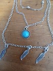 Turquoise Set 1 Necklace And 2 Earrings Costume Jewelry  — photo 3