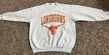 Vintage Starter NCAA Texas Longhorns Gray Crewneck Sweatshirt Size 18-20 Youth