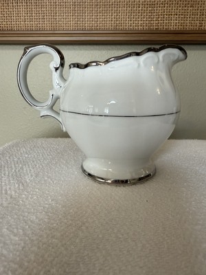 Silver Sonata Fine China Harmony House  Creamer 10oz Japan 3639 White B74