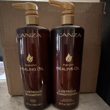 L  ANZA Keratin Healing Oil Lustrous Shampoo Conditioner Set 32 fl oz