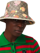 GUCCI Canvas Monogram Logo Printed Bucket Hat Size S RPP £495 NEW TAGS