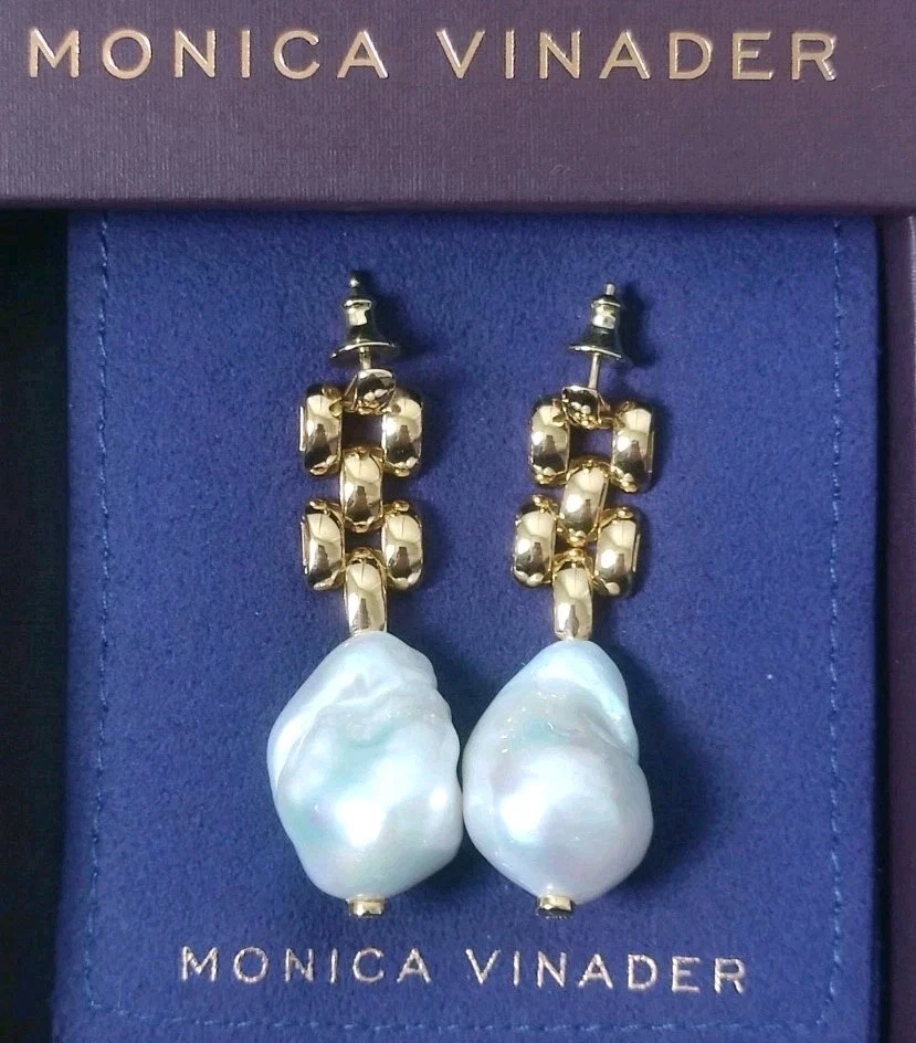 MONICA VINADER Heirloom Baroque Pearl 18k Gold Vermeil Earrings.New RRP £250 - Image 3 of 4