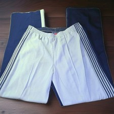 70s Vtg Speedo Track Sports Pants Made In USA Mens Large Blue/Gray Bk Pkt Zipper