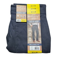 Weatherproof Vintage Men's Fleece Lined Canvas Pant Utility Bonded Black 32x29