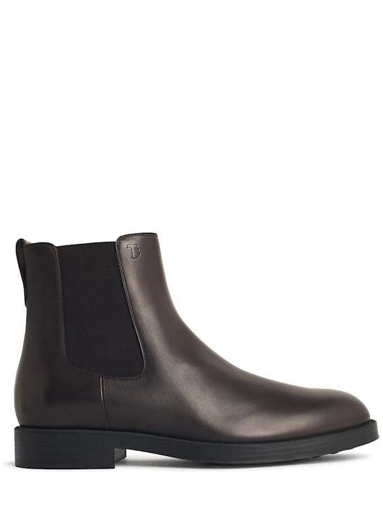 Tods - Men - Leather ankle boots with elastic - Brown