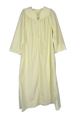 VTG EVELYN PEARSON Yellow FLEECE Half Zip QUILTED NECK House Coat LOUNGE ROBE L