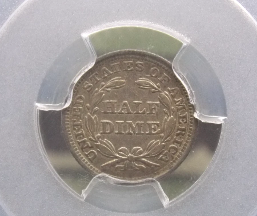 1853 "P" Seated Liberty Half Dime *ARROWS* H10 PCGS XF45 #785 Extra Fine ECC&C - Image 2 of 4