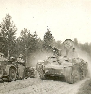 BEST! German Pzkw.35(t) Panzer Tank Passing on Road; WJASMA Russia 1941!!!