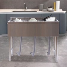 3 Compartment Stainless Steel Kitchen Commercial Restaurant Utility Basin Sink