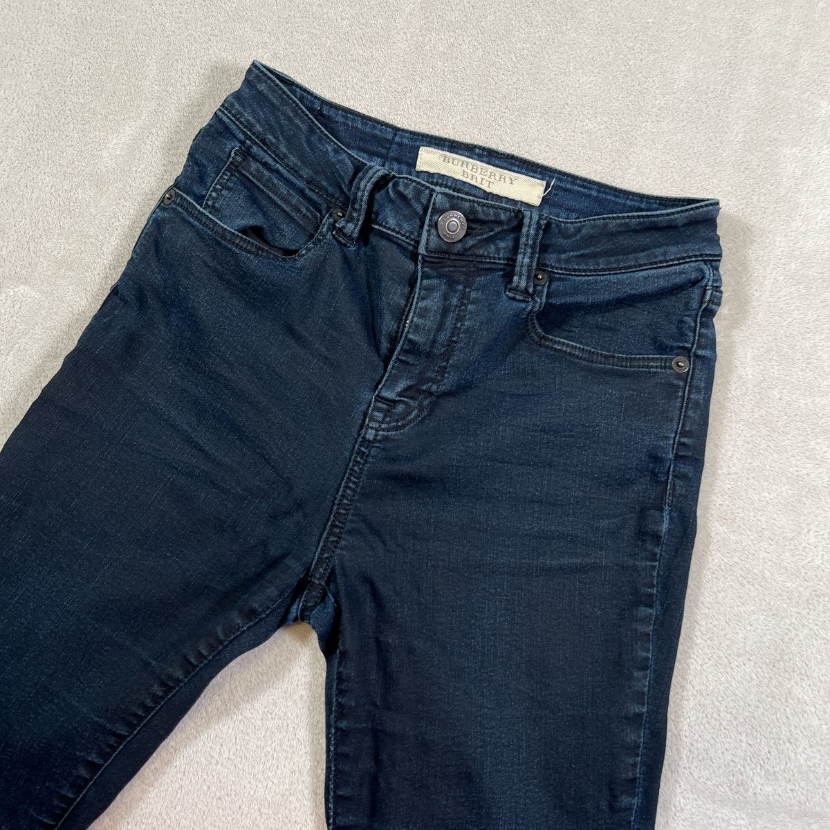 Burberry Brit Jeans Women's Size 24x30 Dark Blue Skinny High Rise Cotton Blend View 3