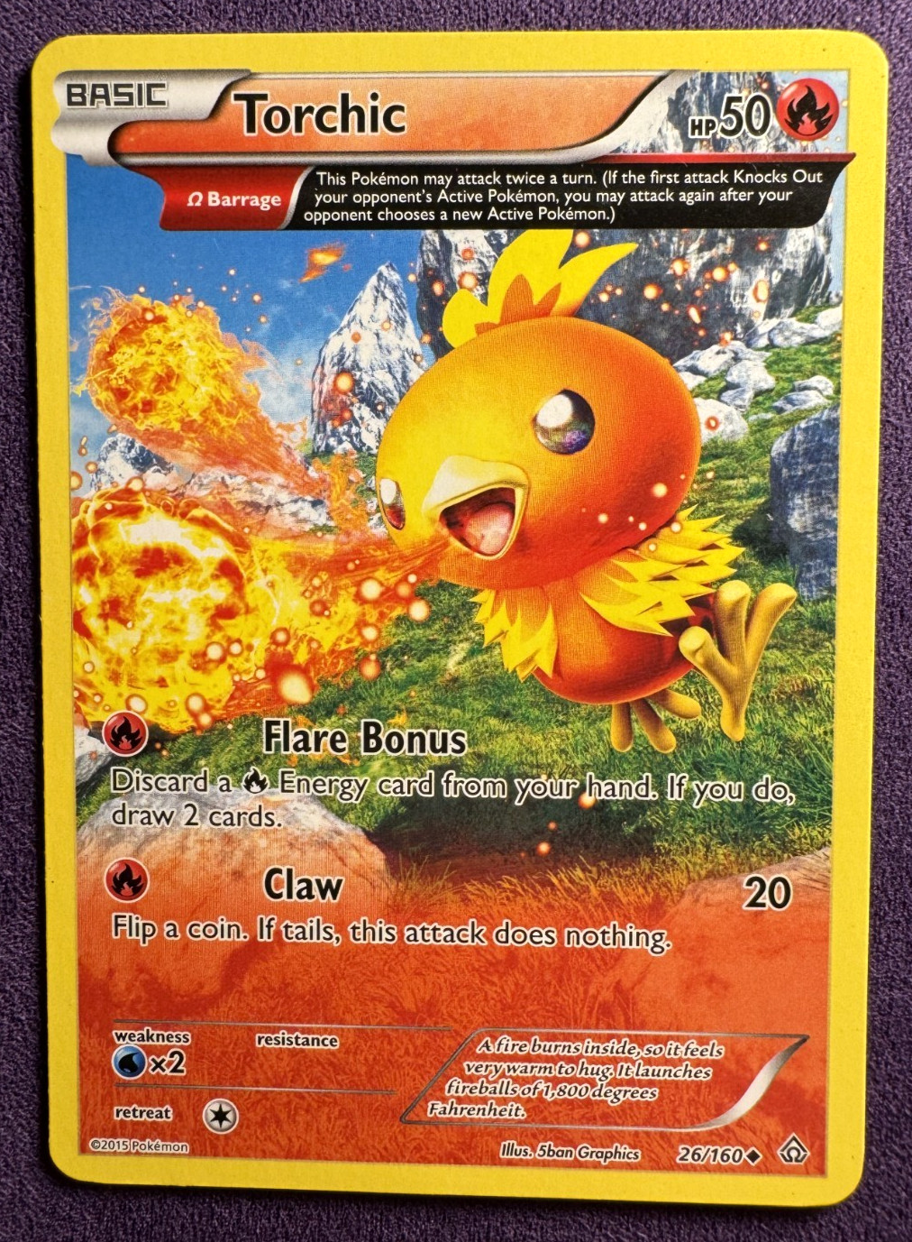 Torchic 26/160 2015 Primal Clash Regular Uncommon - Pokemon TCG