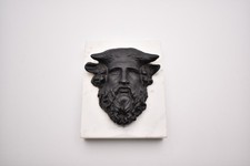 Musée du Louvre Bronze Achelous God of Lezoux Bust Reproduction on Marble Base