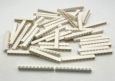 Lego 50 New White Bricks 1 x 10 Stud Pieces 