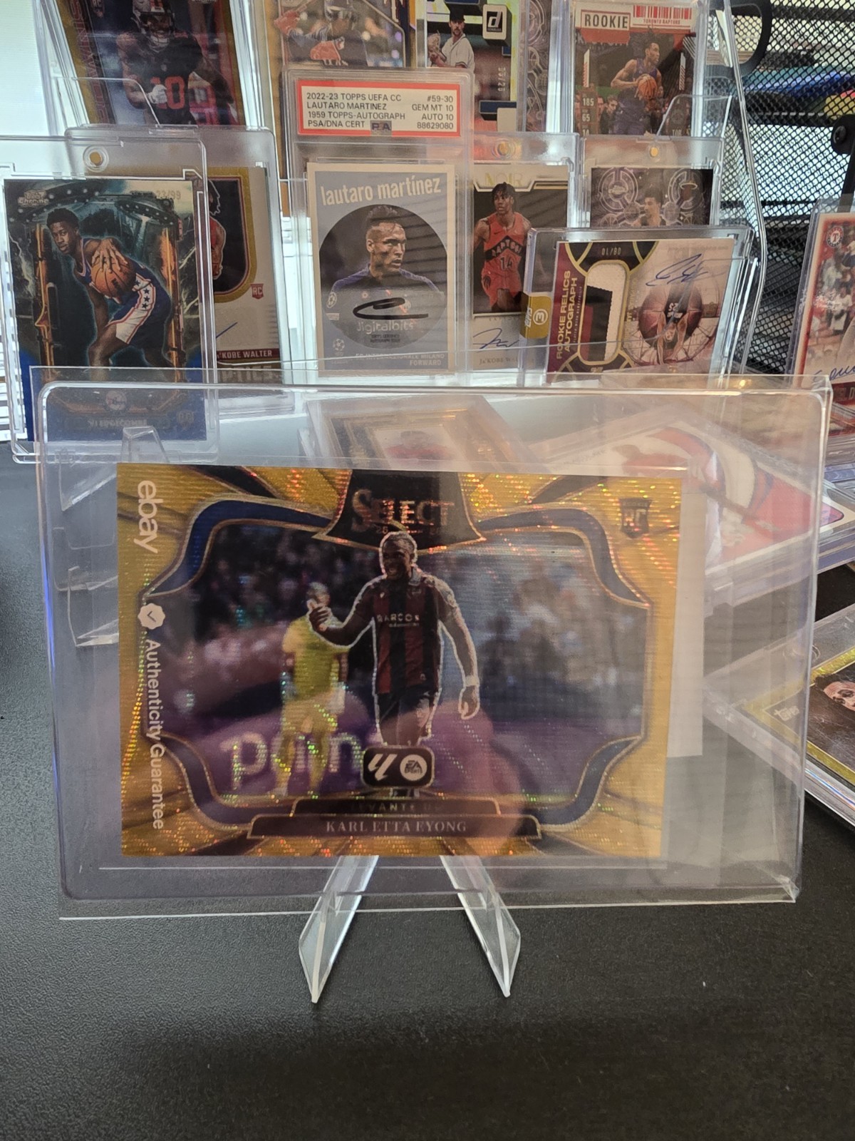 2025-26 Panini La Liga Select Karl Etta Eyong Gold Prizm /10 Field RC 