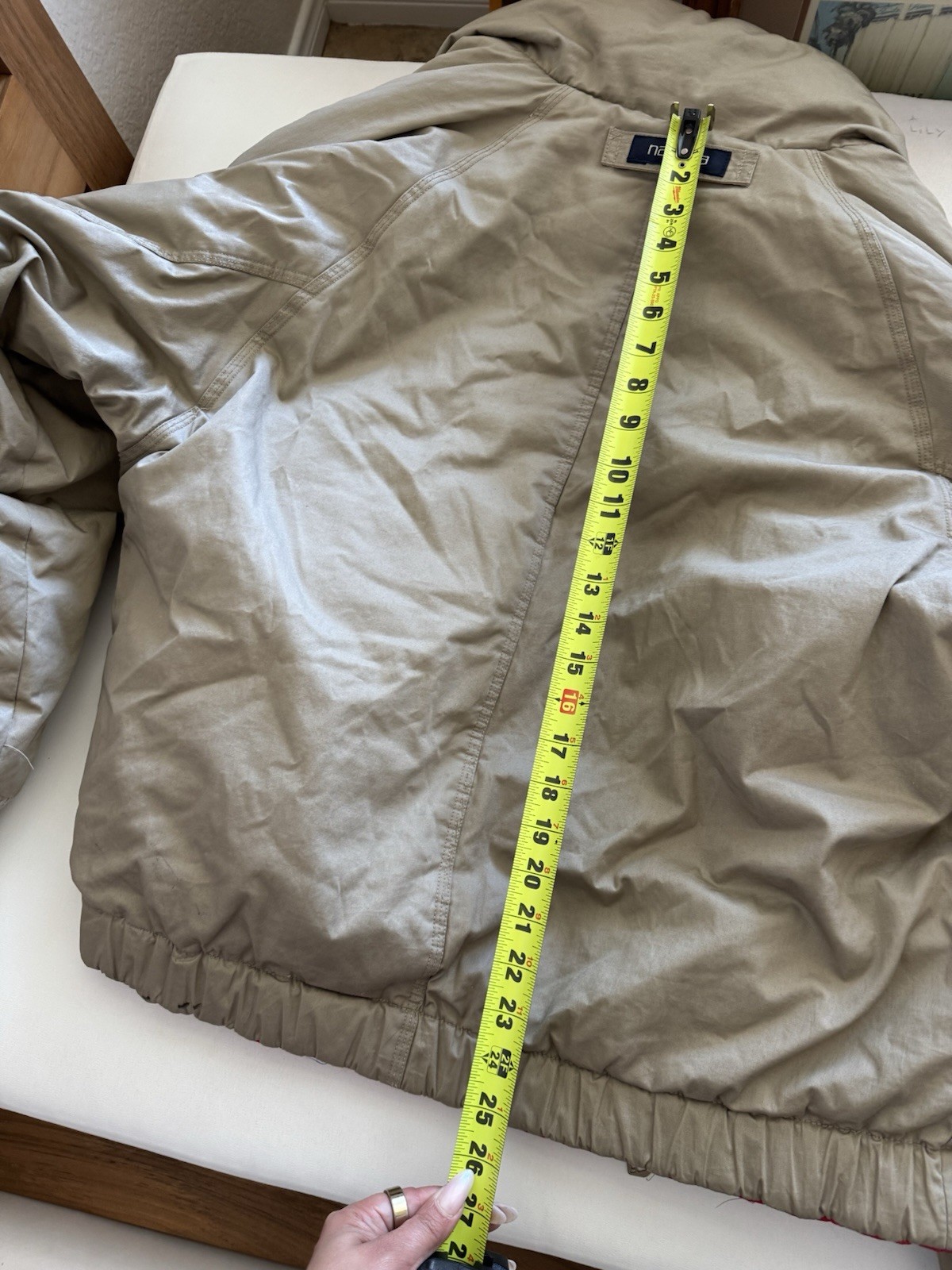 VTG 90s Y2K Mens L Nautica Jacket Duck Down Puffer Outerwear Elbow Patches image 8