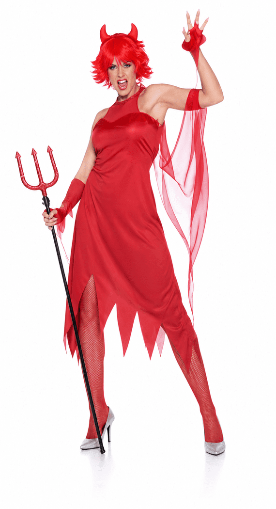 Halloween Ladies Devilicious Devil Lady Costume Fancy Dress Outfit 10-12