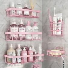 5-Pack No Drill Shower Caddy Set Adhesive Bathroom Organizer Shelf Wall Mounted