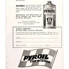 1948 Pyroil Company Motor Oil Advertisement Automobilia Aviation Wisconsin E2J3