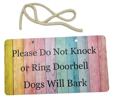 Hanging Door Sign Plaque Dogs Will Bark Home Decor Pet Supplies