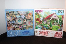 Lot of 2 - 300 Piece Jigsaw Puzzles: Masterpieces ; Cardinal