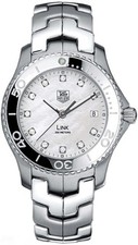 TAG Heuer Link WJ1114.BA0575 Men's Swiss Quartz White Mother Pearl Diamond Watch