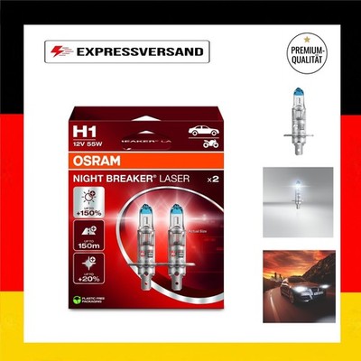 Osram NIGHT BREAKER LASER H1 Halogen-Scheinwerferlampe 64150NL-2HB