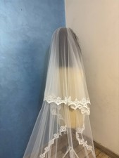 bridal veil 2 layers lace trim 2 tiers veil lace edge