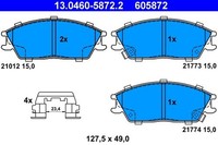 ATE Bremsbelagsatz, Scheibenbremse 13.0460-5872.2 FüR Hyundai