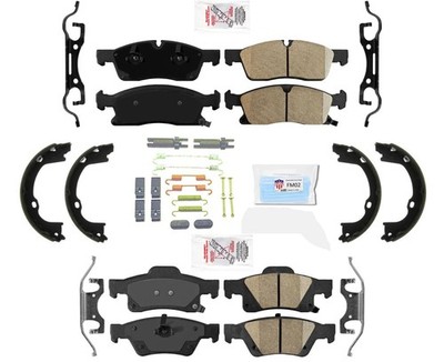 Dodge Durango 2011-2020 Ceramic Brake Pads Rotors Hardware Parking Shoes for V6