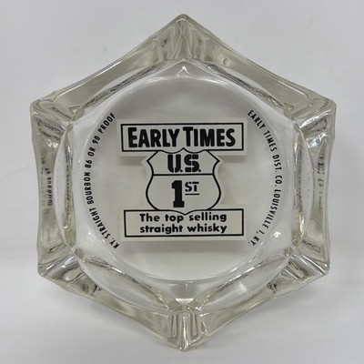 Early Times Kentucky Bourbon Whisky Ash Tray - Glass Vintage
