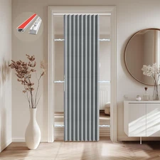 Cortina plegable blackout adhesiva gris ideal dormitorio closet separador 1 pza
