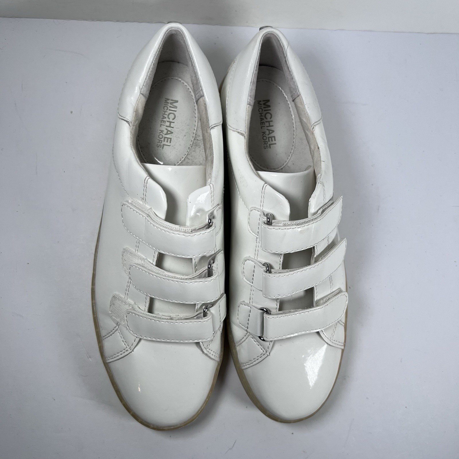 Michael Kors Craig White Triple Hook And Loop Shoes Sneakers Women's 7.5 thumbnail 6