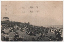 ASBURY PARK NJ Postcard CROWDED BEACH, to Marjorie Suplee YARDLEY PA Bucks 1908