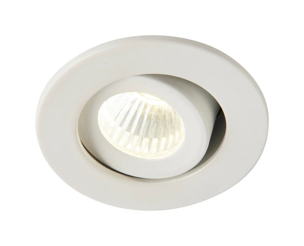 Downlight White Lalo Round Tilt LED IP20 Matt 4000K 240lm Saxby 99560