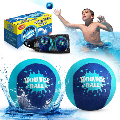 Water Skipping Ball 2-Pack | Bounce Balls | Pool Toys for Kids Age 5-12