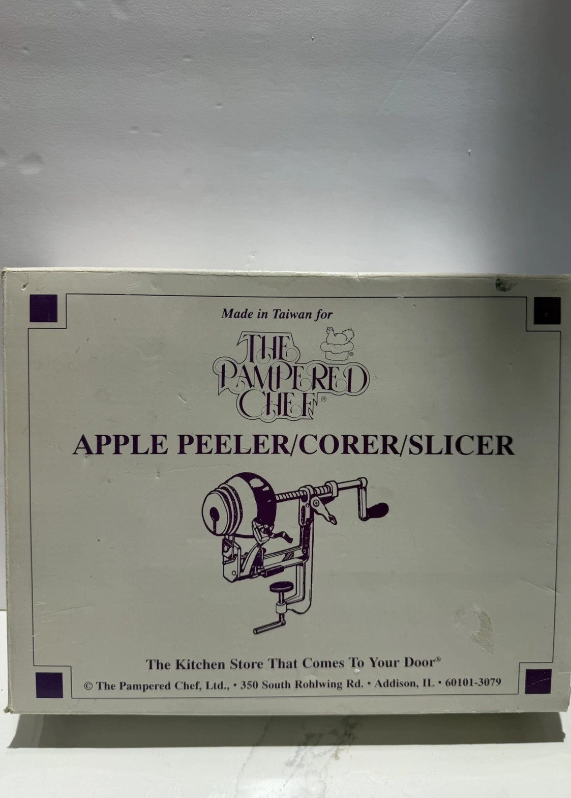 Pampered Chef Apple Peeler/Corer/Slicer Model 2430 Fruit Kitchen Tool w/box EUC