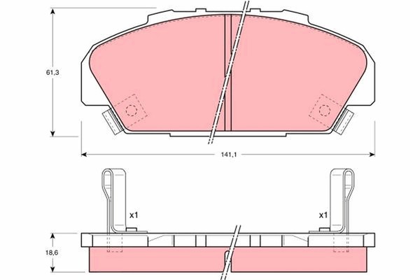 Bremsbelagsatz Scheibenbremse TRW GDB1137 FüR CB Accord Honda 4 CC 16V CC1 CB7-image