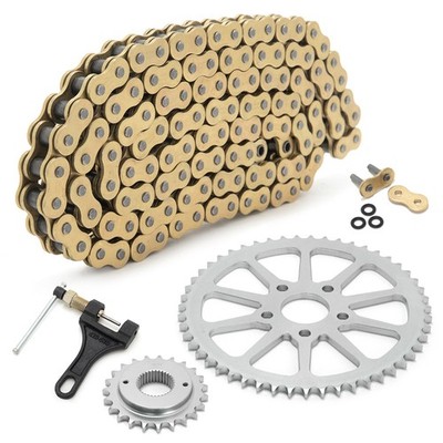 Vorne Hinten Kette Kettenrad Konversion Kit für Harley Softail FXSTC 1989-1999