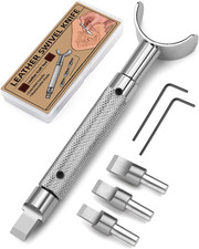 Leather Swivel Knife, Leather Engraving Knife with Extended Handle, 3 Replaceabl