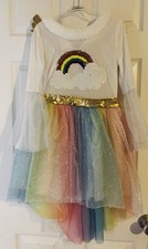 Rainbow Angel With Wings Reversible Sequins Unisex Child s Costume Size 7-8 NEW