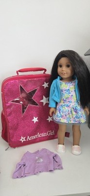American Girl Truly Me Puppe 47 mit Puppentrage Rucksack Rentner selten