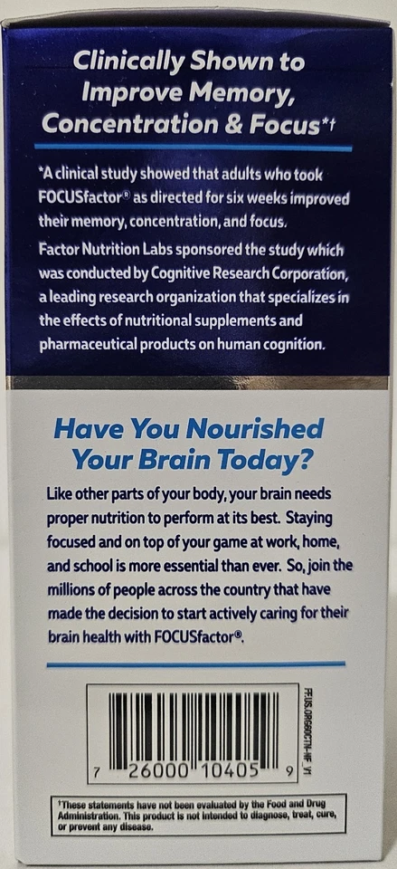 Focus Factor - Suplemento dietético completo Nutrición para el cerebro 60 comprimidos Foto 3 de 4