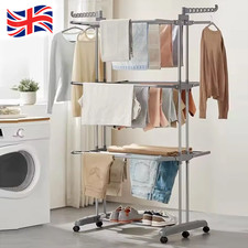 4-Tier Foldable Clothes Airer Rack Indoor Outdoor Dryer Laundry Dry Rail Hanger