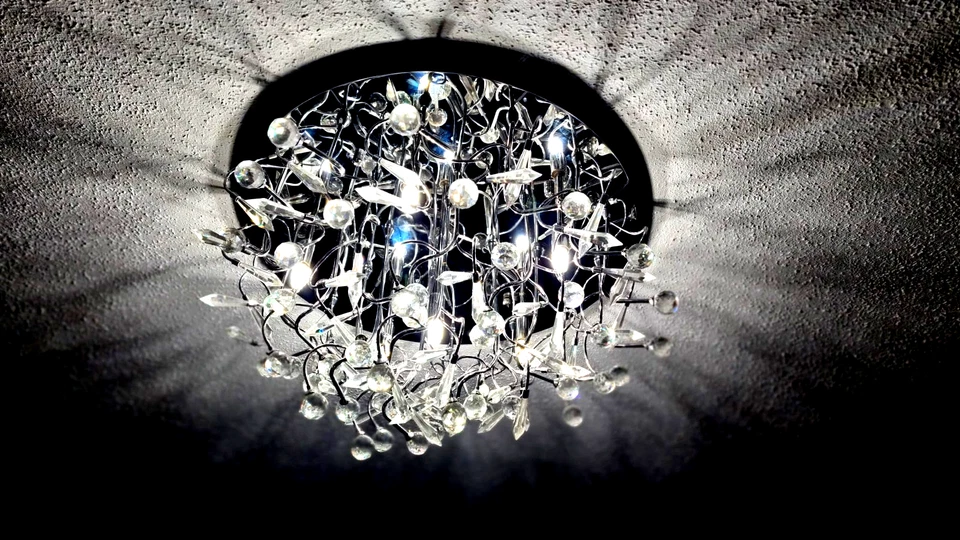 Kristall Kronleuchter von Hardeck, edel und gepflegt, Kristall/Chrom - Bild 2 von 2