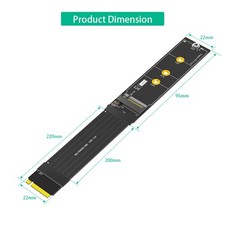180 Degree NGFF M.2 M-Key NVME SSD Extension Cable 64Gbps for 2230/2242/2280