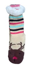 Christmas Comfy NWT Ladies Size 6-8 Reindeer Slipper Socks Non-Slip Thick Cozy